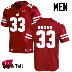 Men's Wisconsin Badgers NCAA #33 Ron Dayne Red Authentic Under Armour Big & Tall Stitched College Football Jersey RT31J70ST